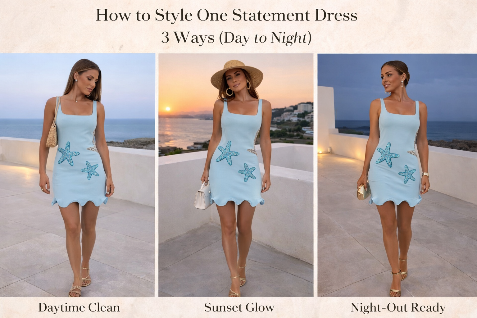 How to Style One Statement Dress 3 Ways (Day to Night)