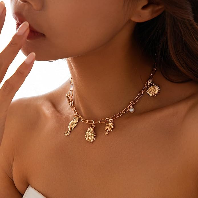 Sunlit Shores Charm Necklace ☀️🌊