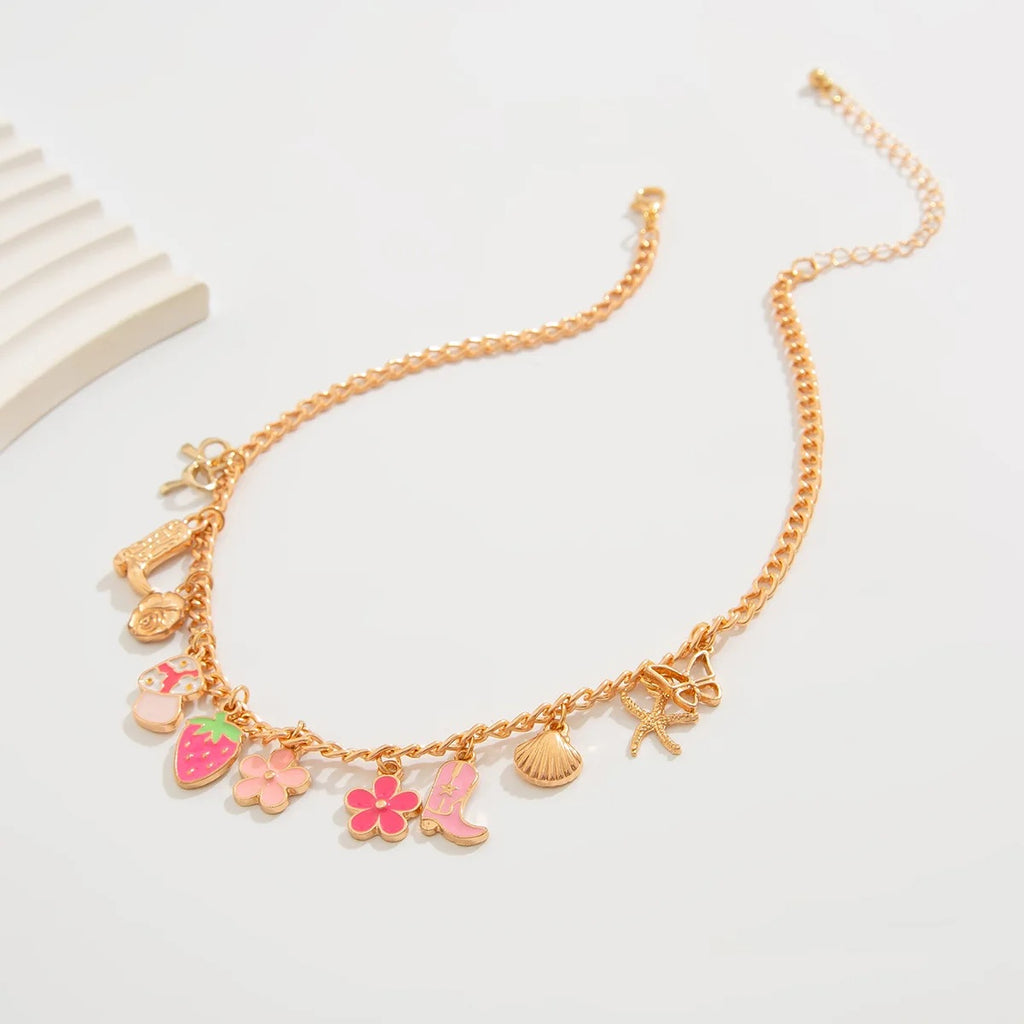 Summer Bliss Charm Necklace 🍓✨
