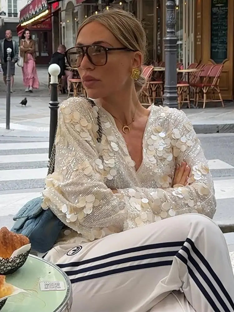 Cléo Sequin Top – Parisian Sparkle ✨